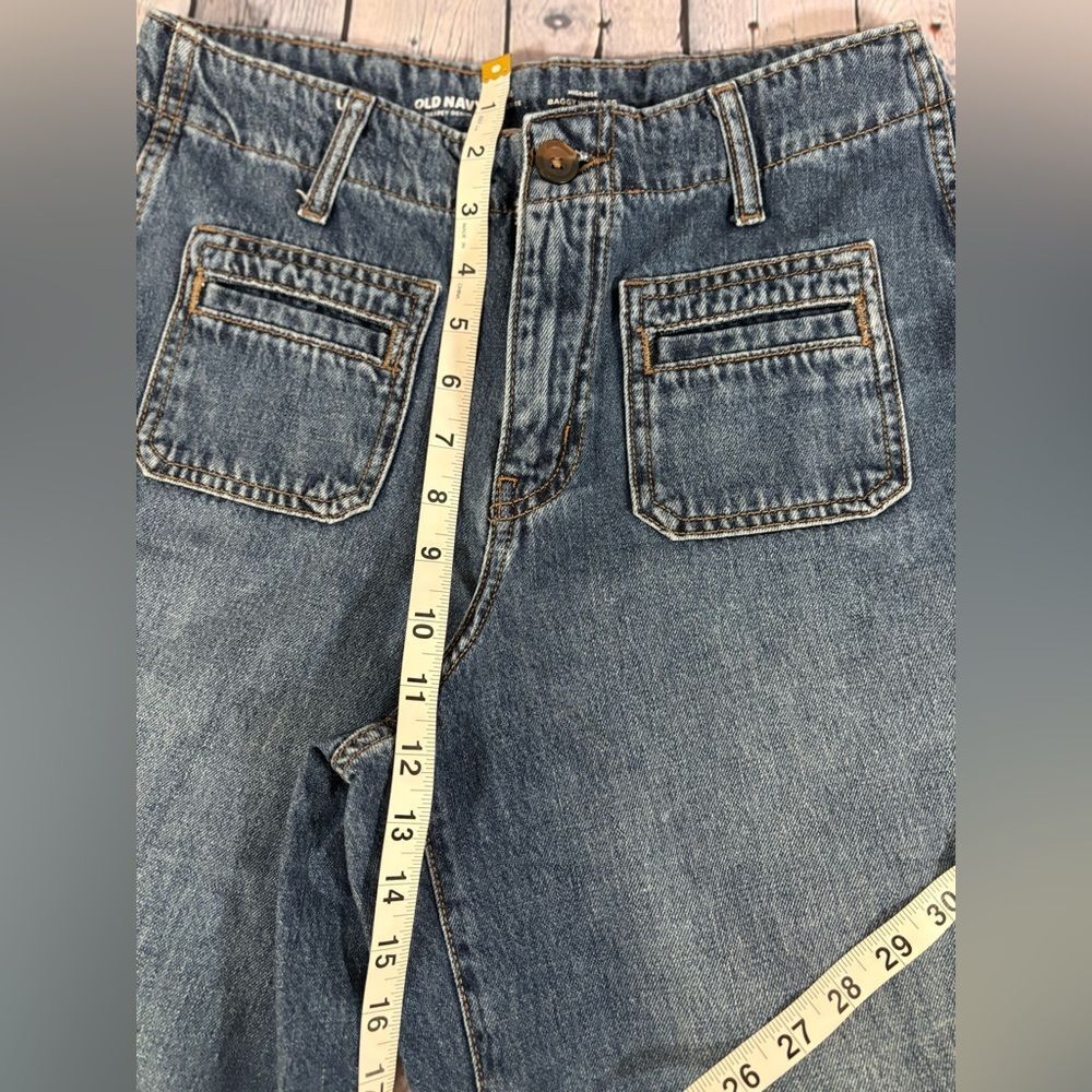 Old Navy Medium Rinse High Rise Nautical Beach Classic Preppy Wide Leg Jeans 4P - Picture 8 of 9